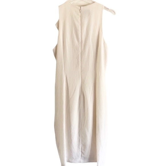 Pinko Dress BEBYBLADE Abito White Crepe Ruffle Sheath US -10 - Picture 10 of 16